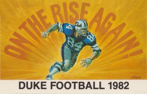 1982 Duke Blue Devil Football Art On The Rise Again_Durham NC Gift Ideas